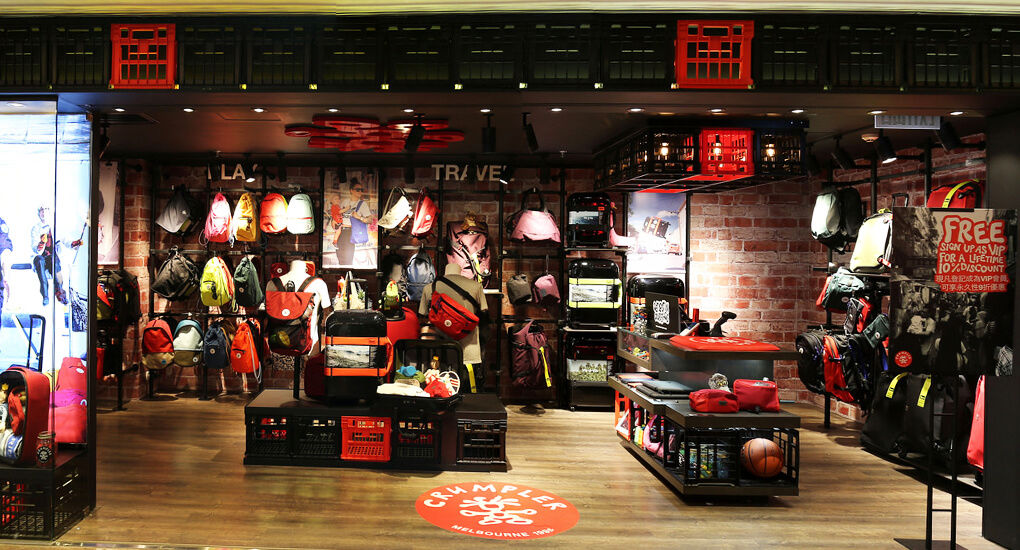 Australian travel bag brand Crumpler announced today (June 28) that it has opened three stores and a regional office in Hong Kong. Pictured is its store at Harbour City in Tsim Sha Tsui.