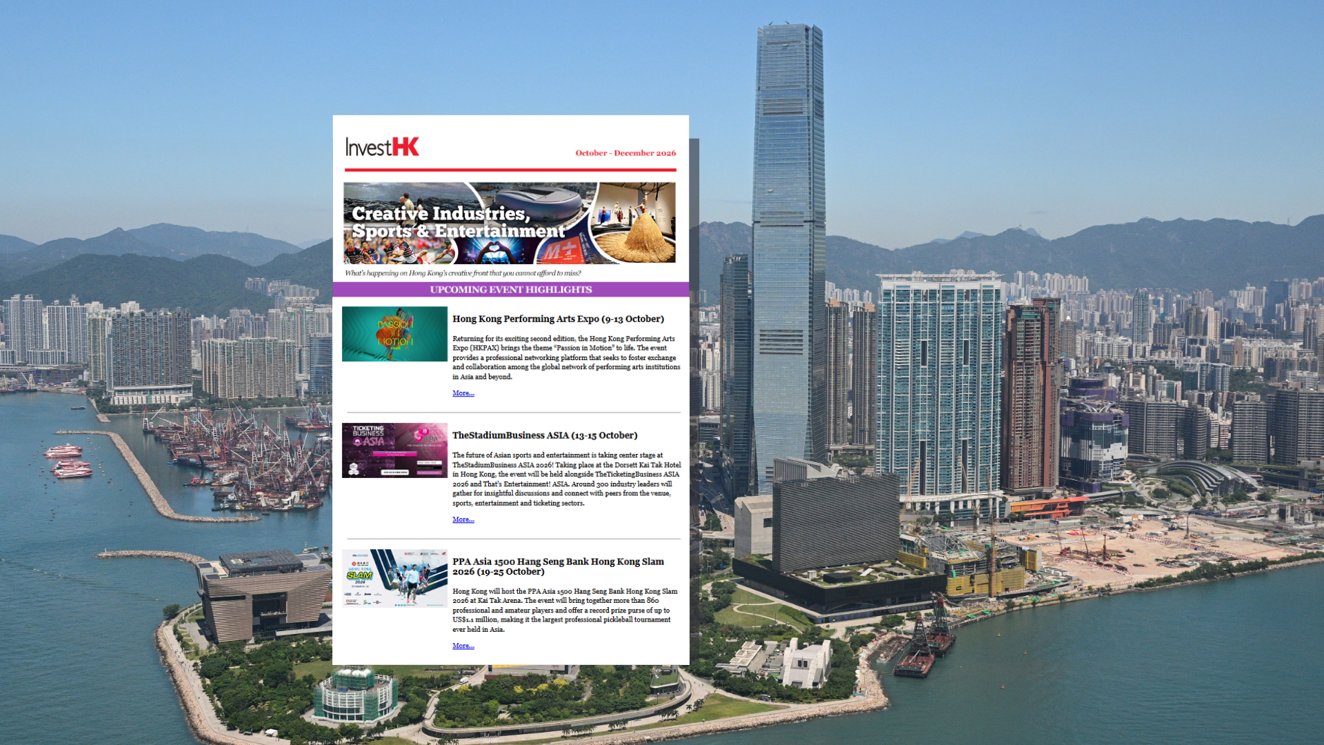 Q4 Updates: HK's Creative and Sports Momentum