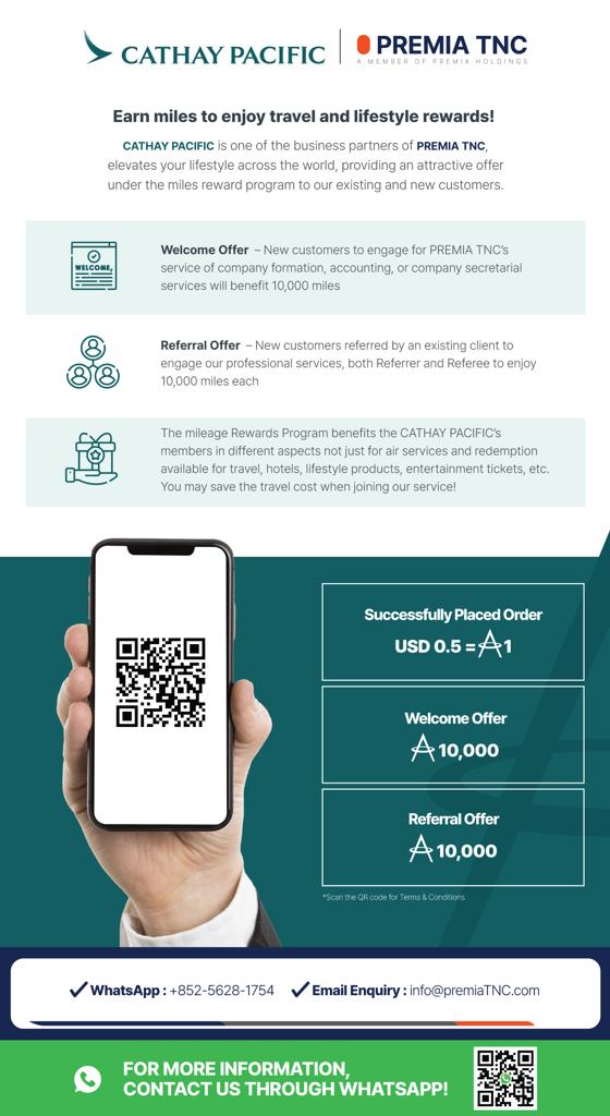 Premia TNC x Cathay Pacific Asia Miles Rewards Partnership Campaign thumbnail