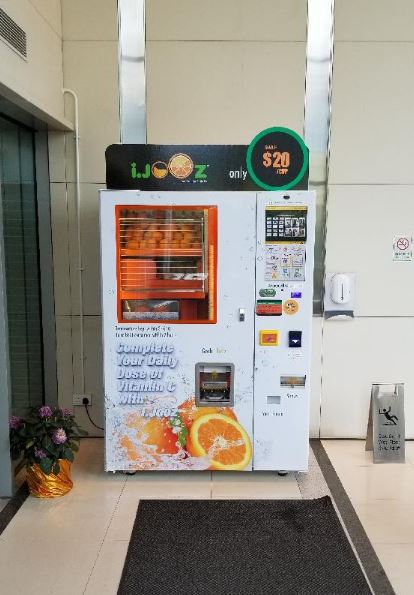 i.Jooz vending machine at a residential property in South West Kowloon