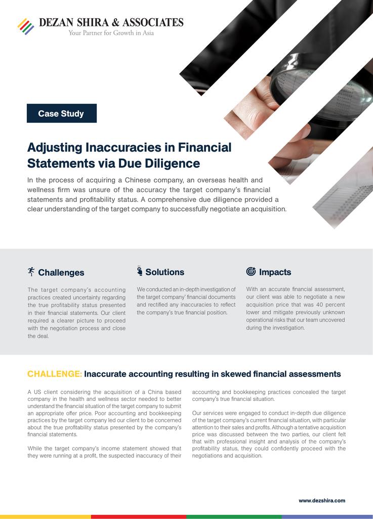 Adjusting Inaccuracies in Financial Statements via Due Diligence thumbnail