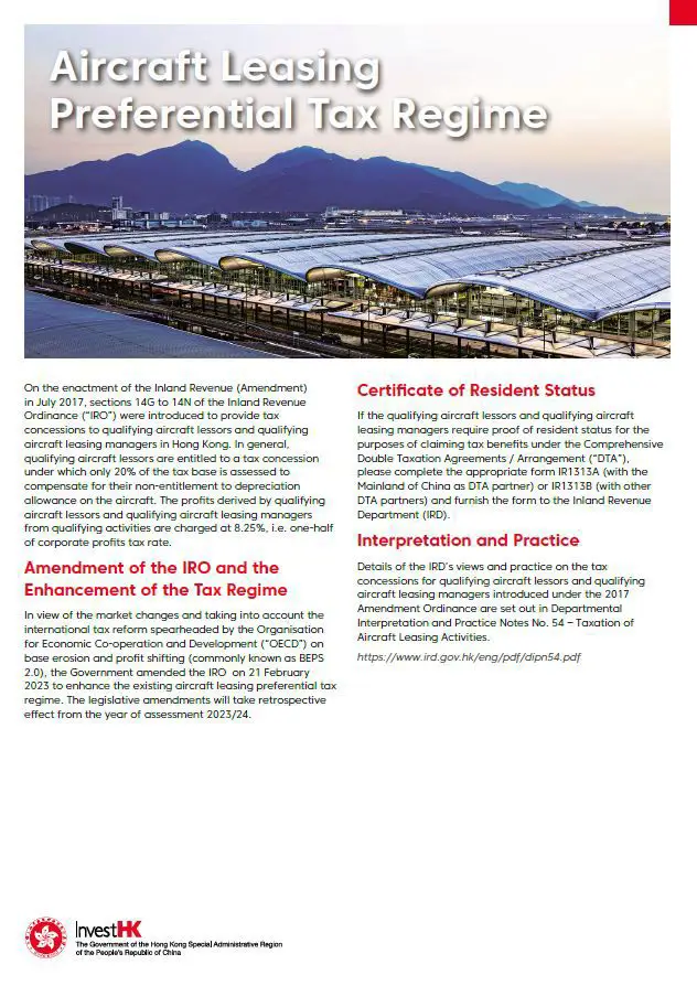 Thumbnail of Aircraft Leasing Preferential Tax Regime