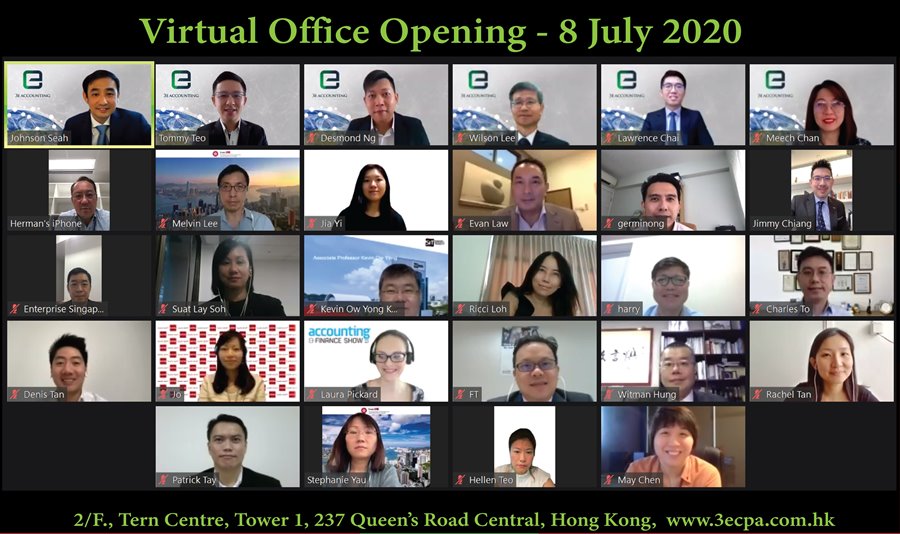 All the guests at the virtual office opening